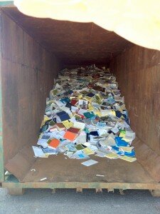 A dumpster at the Fisheries and Oceans Canada library in Mont-Joli, Quebec in an image sent by a federal union official.